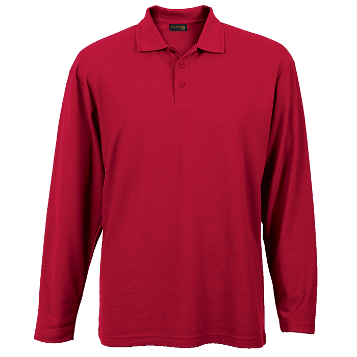 Mens 175g Pique Knit Long Sleeve Golfer - Golf Shirts