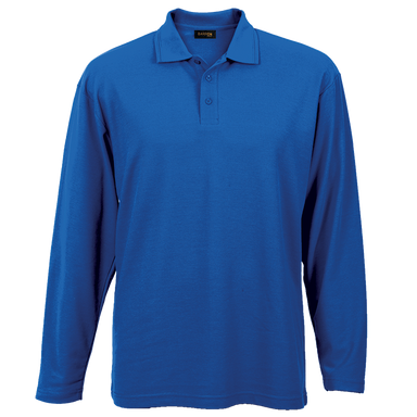 Mens 175g Pique Knit Long Sleeve Golfer  Royal / 