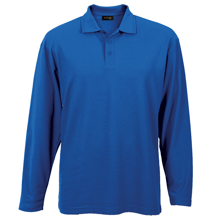 Mens 175g Pique Knit Long Sleeve Golfer - Golf Shirts