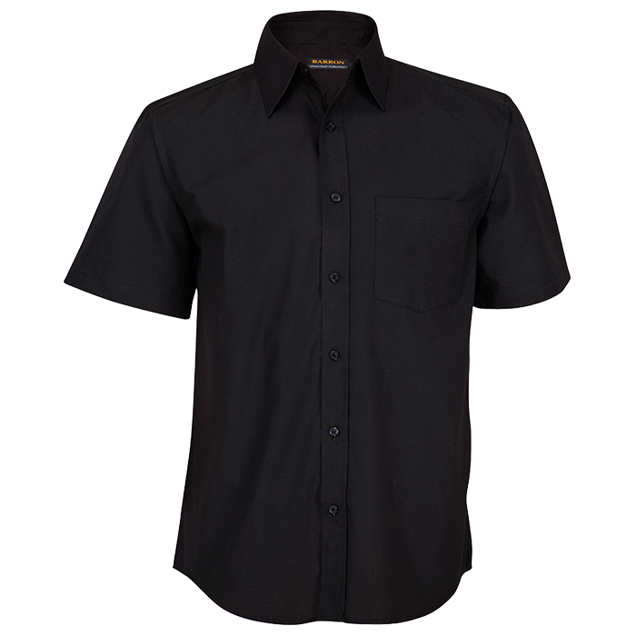 Mens Basic Poly Cotton Lounge Short Sleeve Black / SML / Regular - Shirts-Corporate