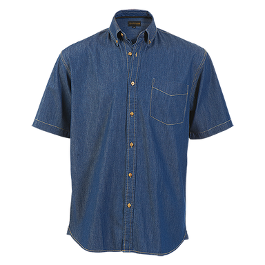 Mens Denver Denim Shirt Short Sleeve  Dark / SML / 