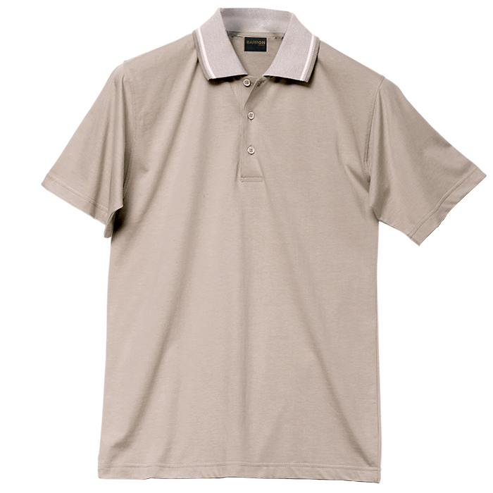 Mens Jacquard Collar Golf Shirt Stone / LAR / Regular - Shirts