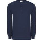 Mens Long Sleeve Henley T-Shirt - Navy Only-