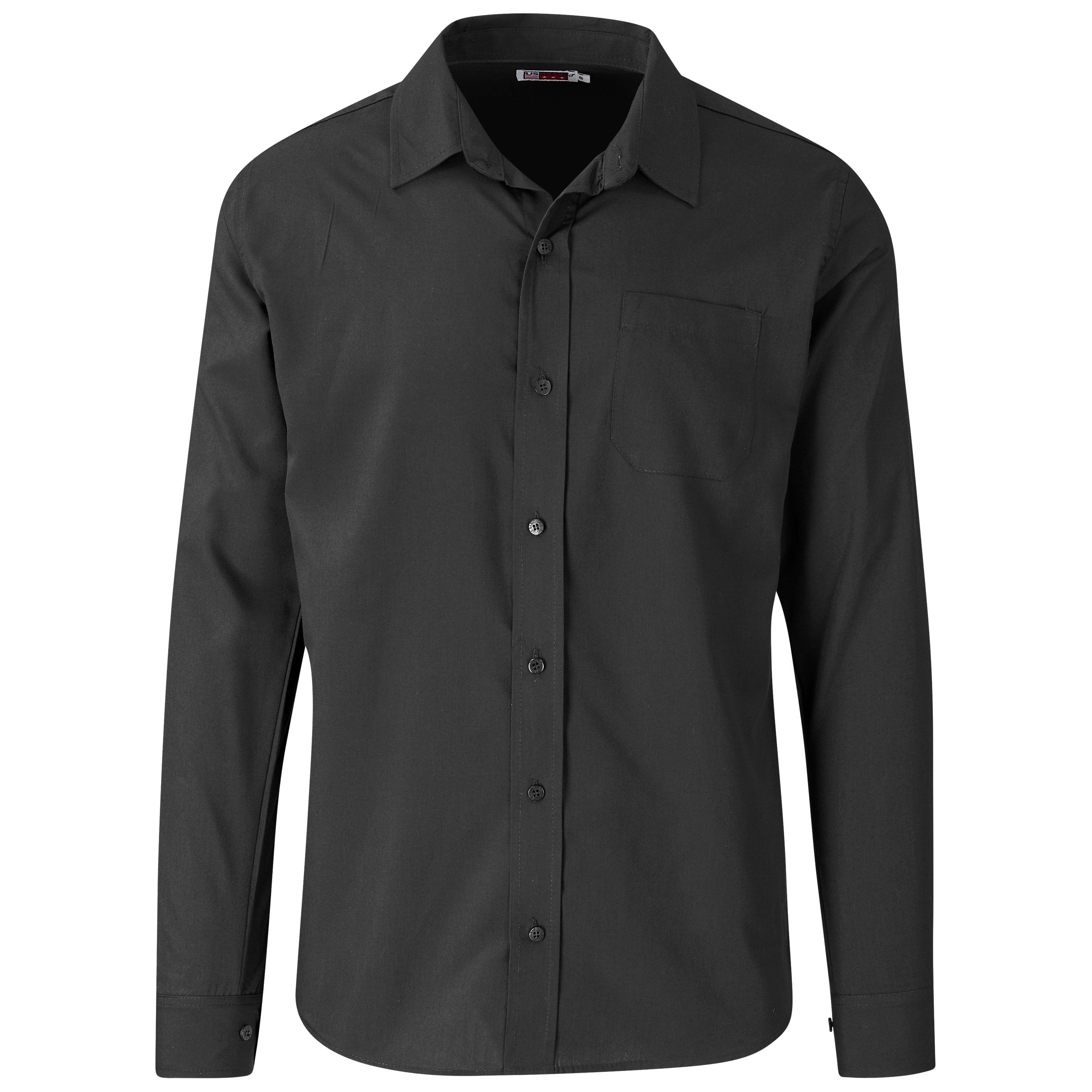 Mens Long Sleeve Kensington Shirt-2XL-Black-BL