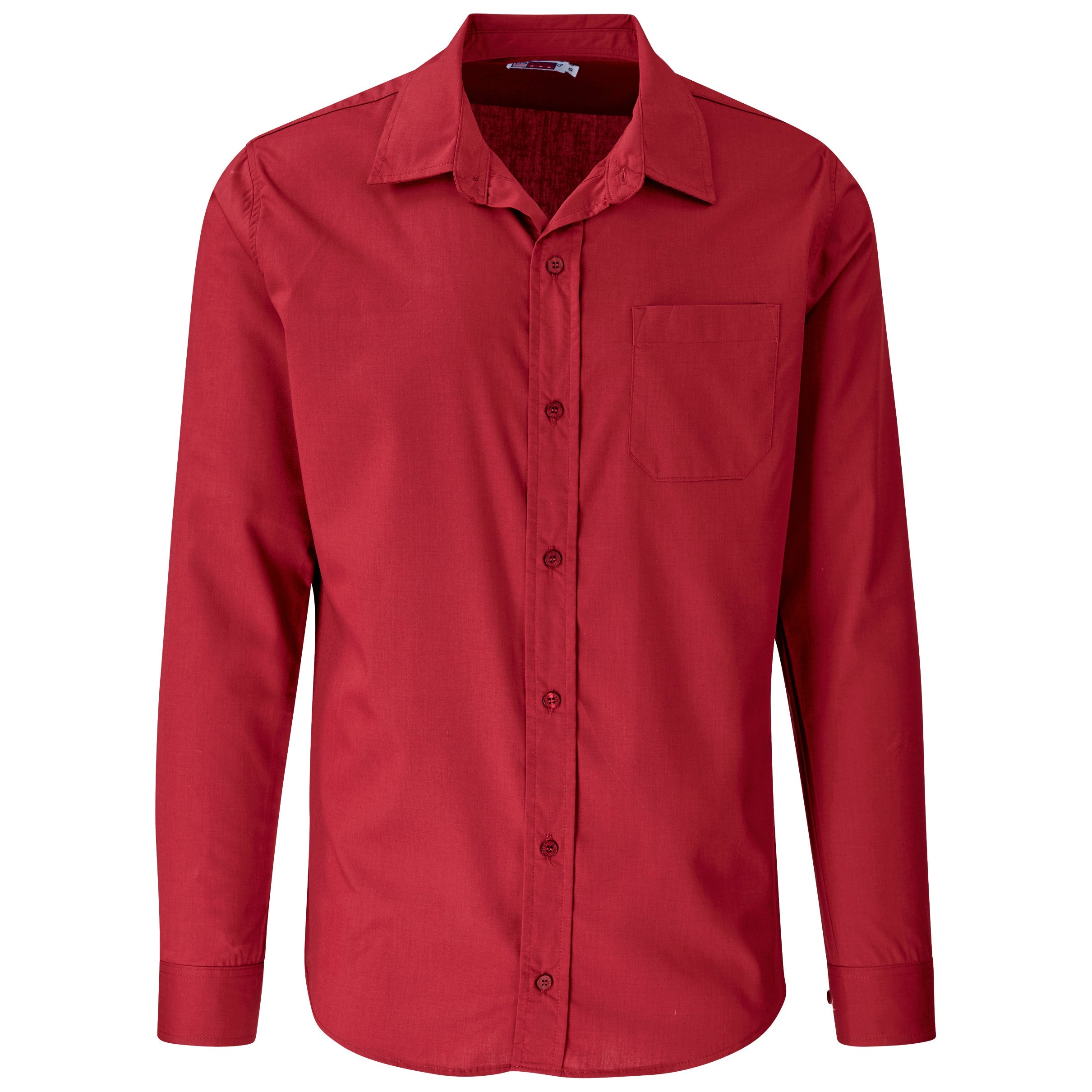 Mens Long Sleeve Kensington Shirt-2XL-Red-R