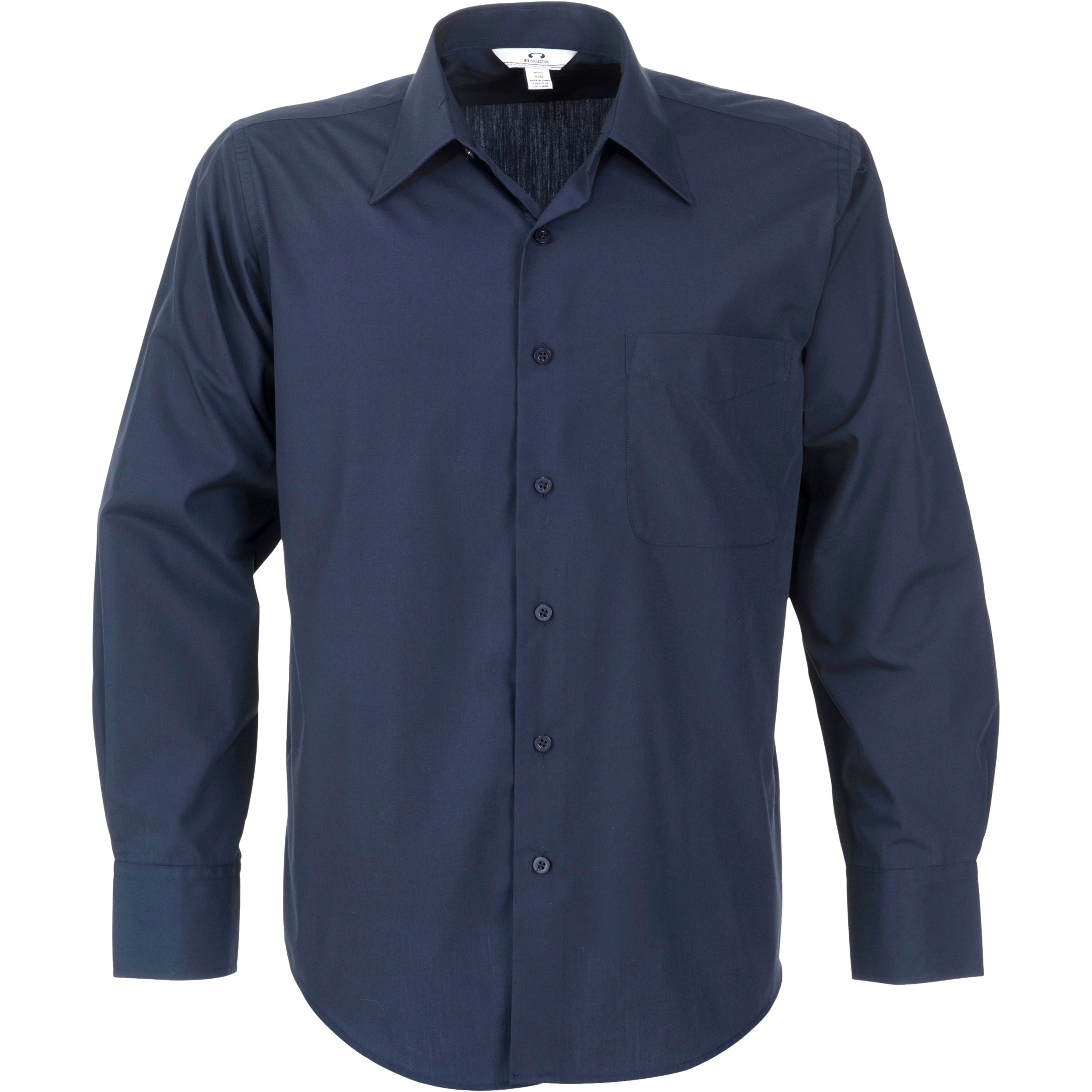 Mens Long Sleeve Metro Shirt - Grey Only-L-Navy-N