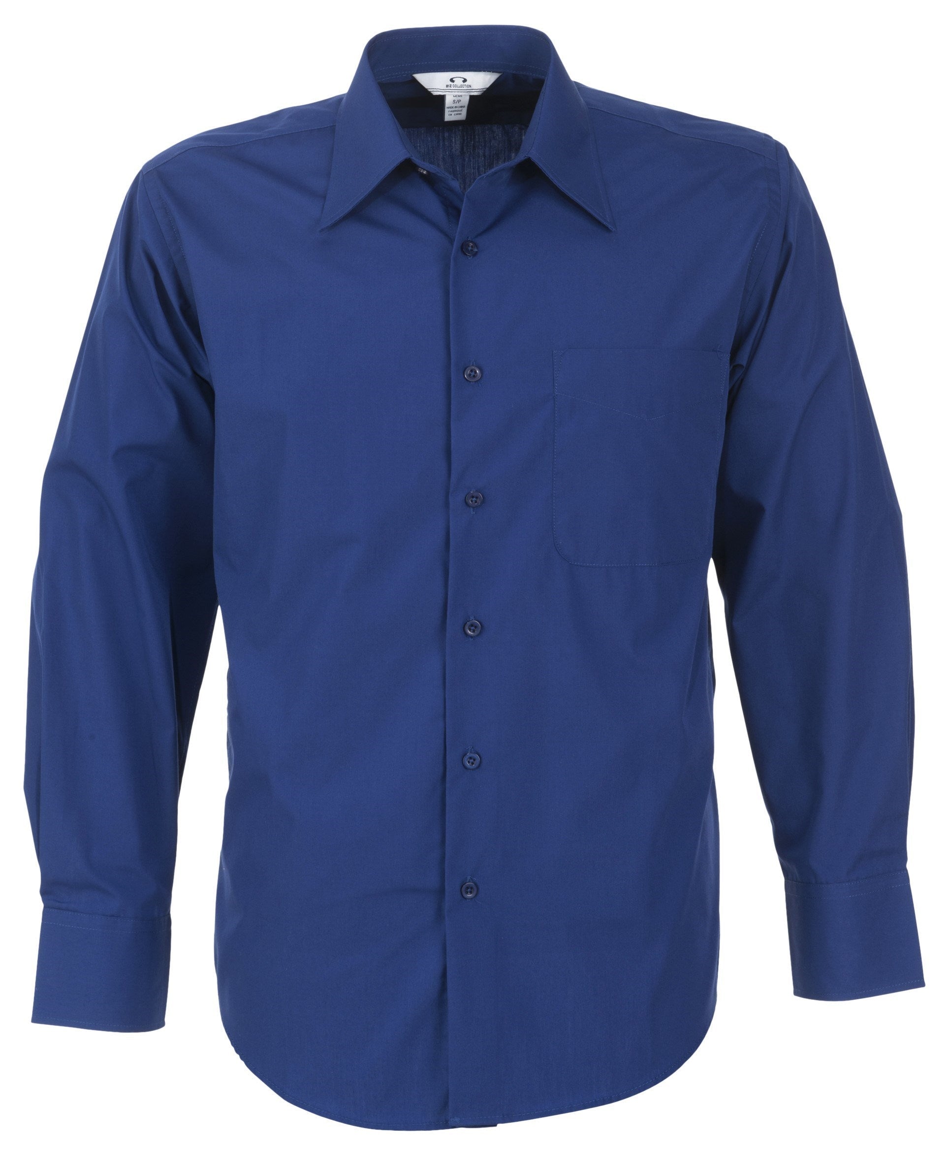 Mens Long Sleeve Metro Shirt - Grey Only-L-Royal Blue-RB