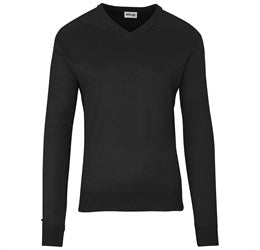 Mens Long Sleeve Peru V-Neck Jersey-L-Black-BL