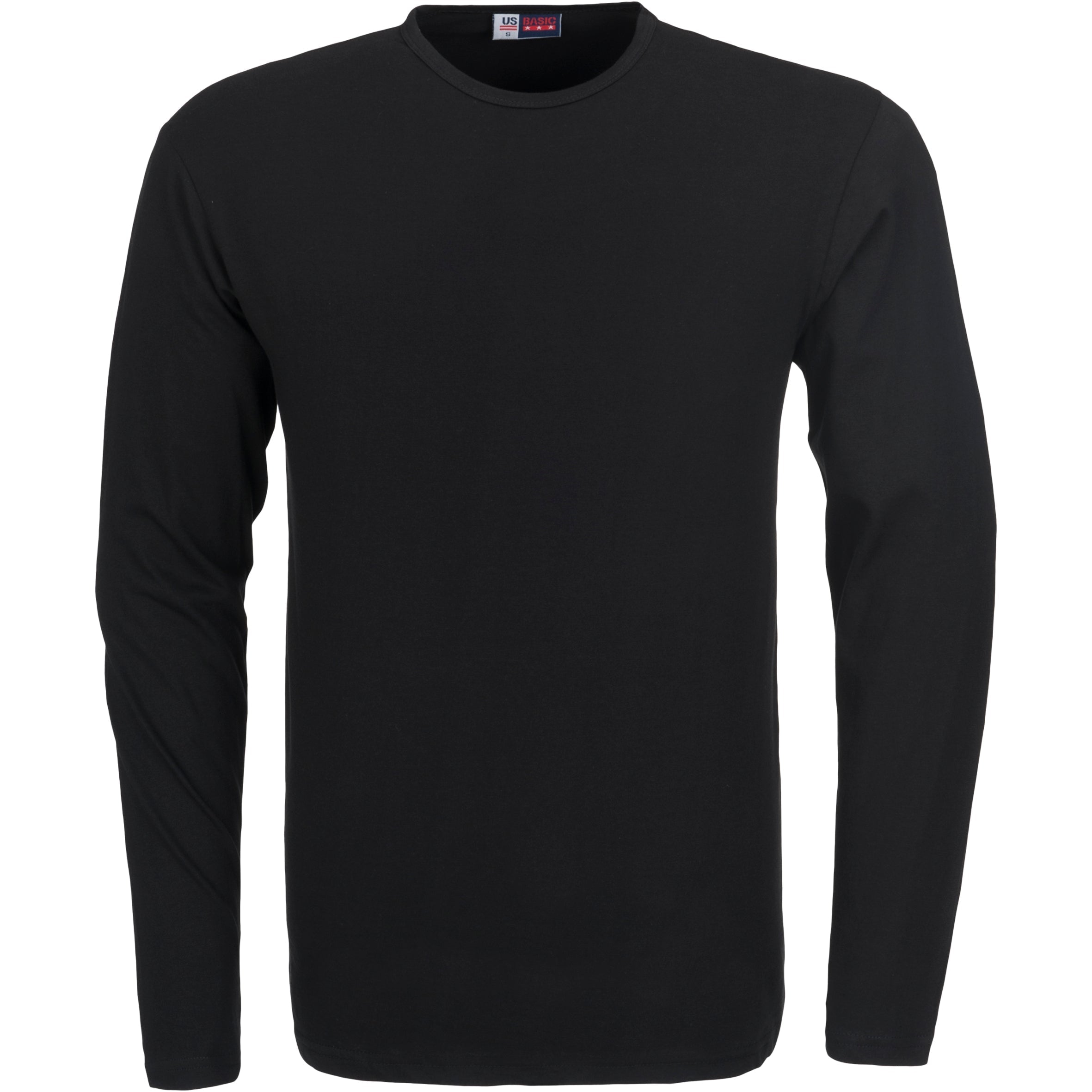 Mens Long Sleeve Portland T-Shirt-2XL-Black-BL