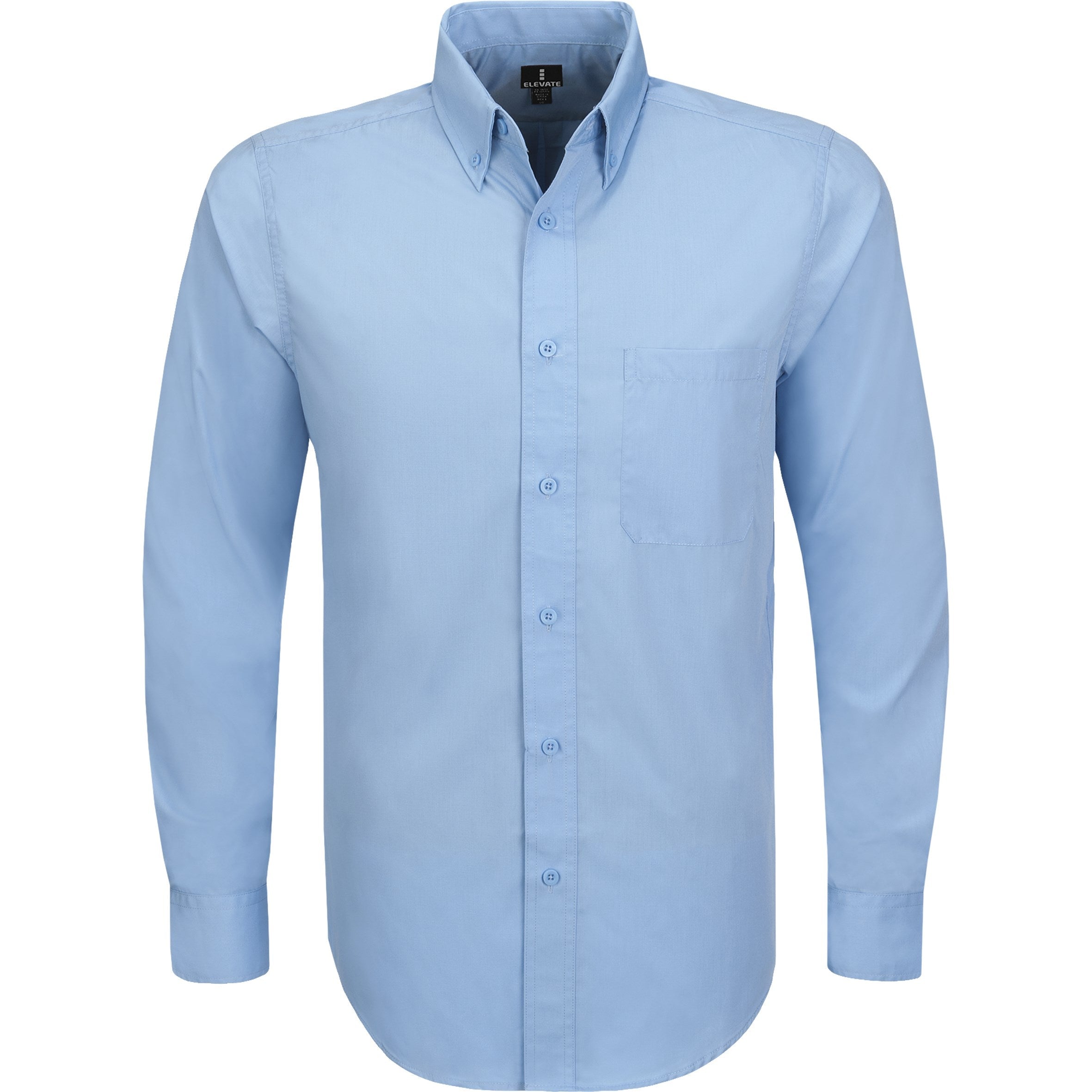 Mens Long Sleeve Preston Shirt - Blue Only-L-Blue-BU