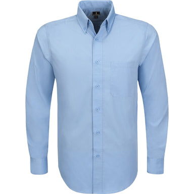 Mens Long Sleeve Preston Shirt - Blue Only-L-Blue-BU