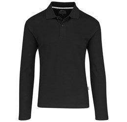 Mens Long Sleeve Zenith Golf Shirt - White Only-2XL-Black-BL