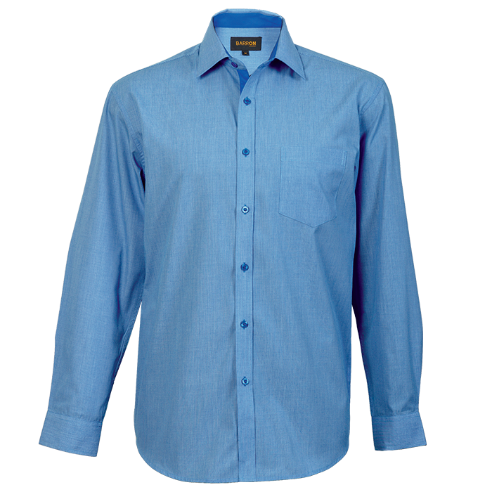 Mens Madison Lounge Long Sleeve Sky / SML / Regular - Shirts-Corporate