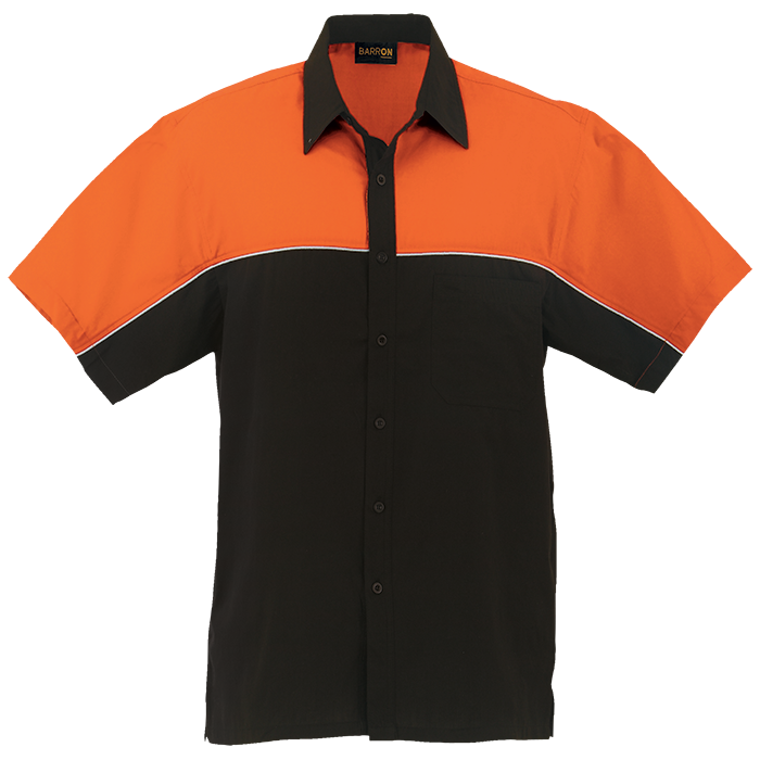 Mens Racing Pit Shirt Orange/Black / SML / Regular - Shirts-Racing