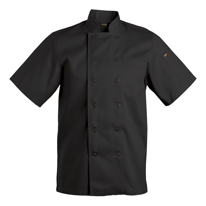 Mens Savona Short Sleeve Chef Jacket  Black / XS / 