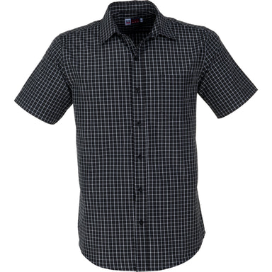 Mens Short Sleeve Aston Shirt-L-Black-BL