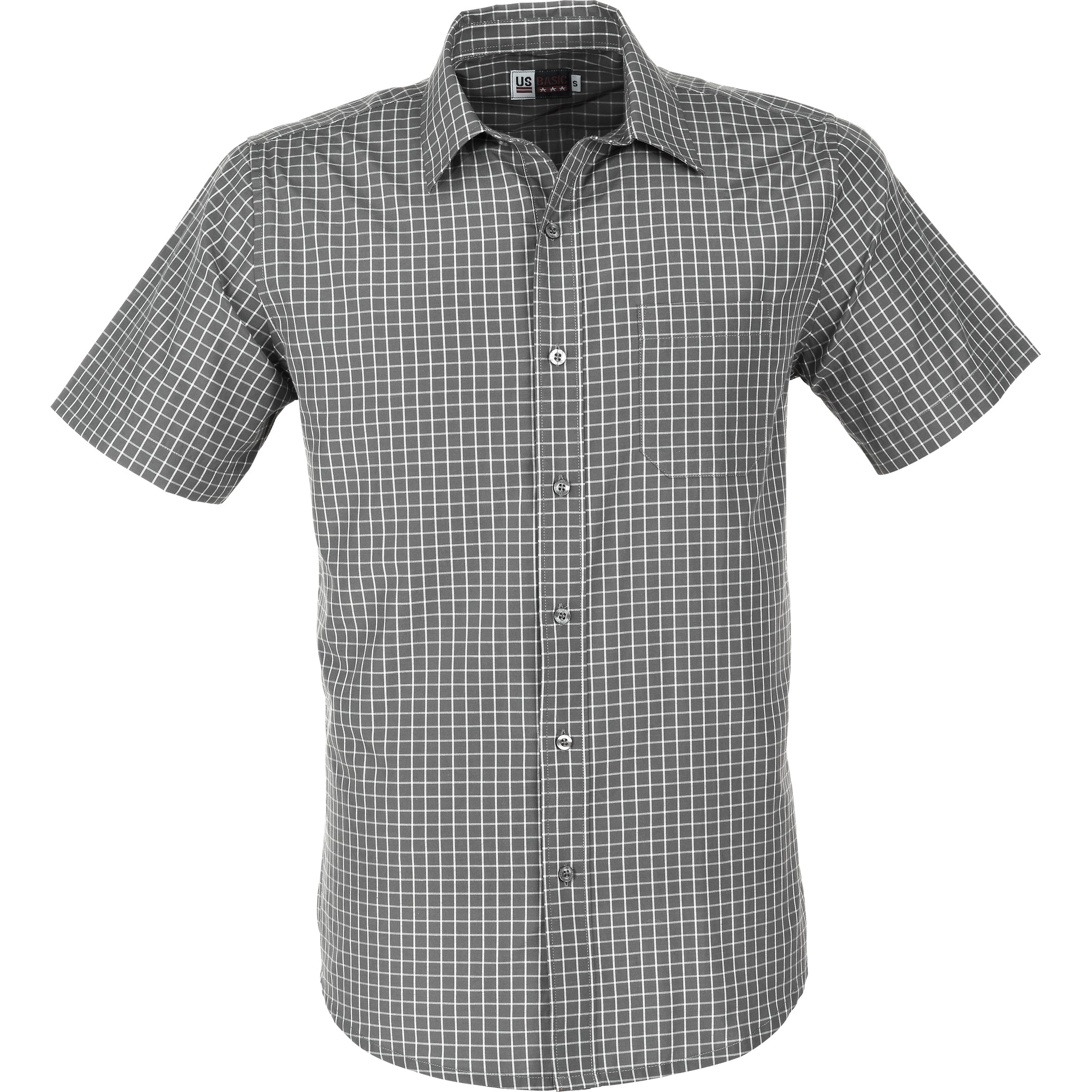 Mens Short Sleeve Aston Shirt-L-Grey-GY