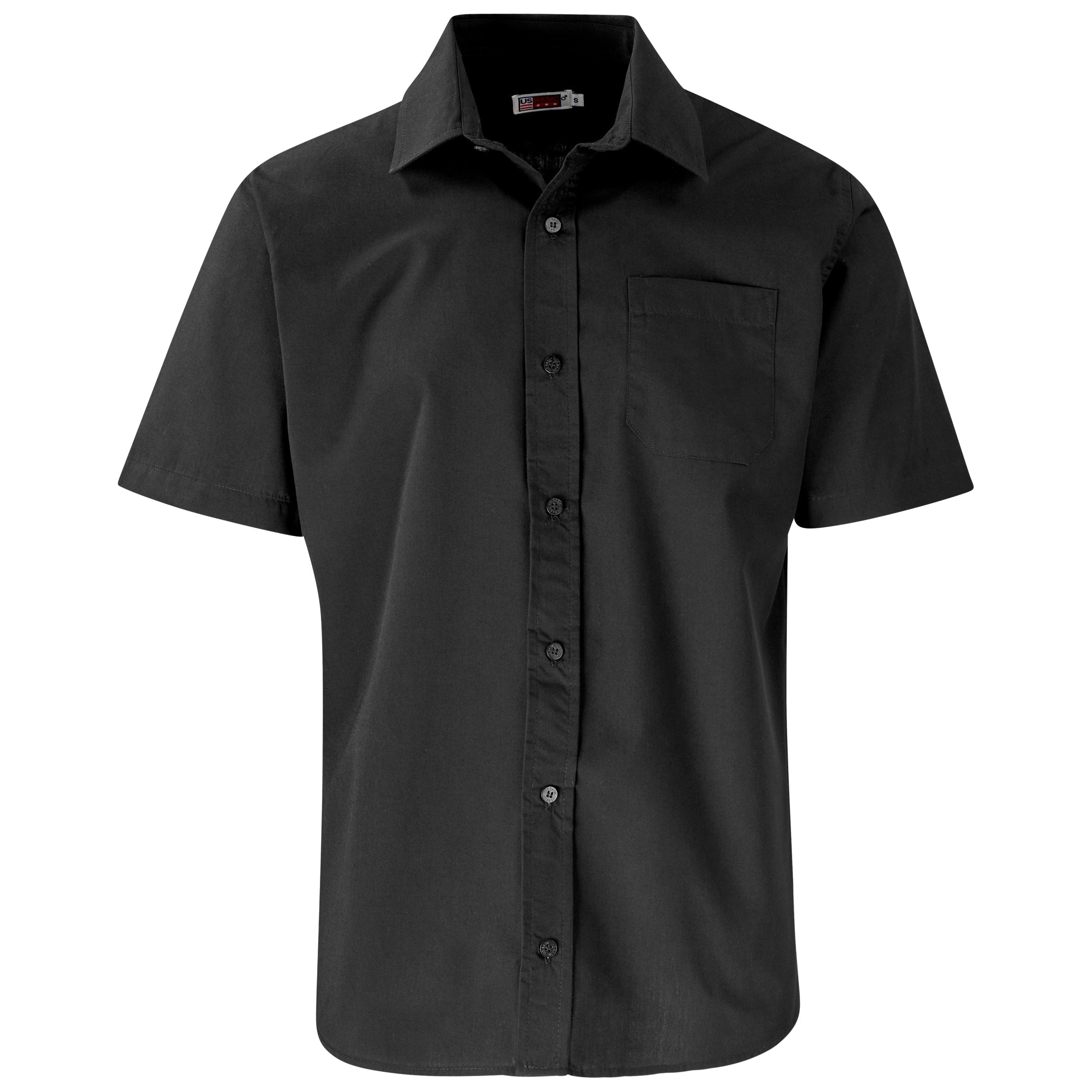 Mens Short Sleeve Kensington Shirt - Red Only-2XL-Black-BL