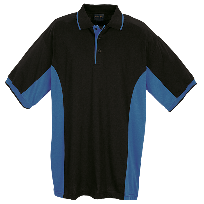 Mens Two-Tone Golfer Black/Blue / 3XL / Regular - Golf Shirts