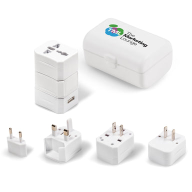 Odyssey World Travel Adaptor-Solid White-SW