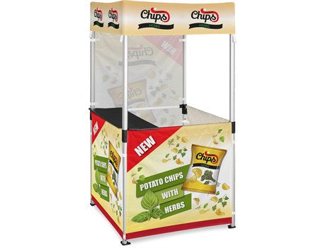 Ovation Sublimated Gazebo 1m X 1m Kiosk - 3 Half-Wall Skins - 1 Full-Wall Skin-Canopies & Gazebos