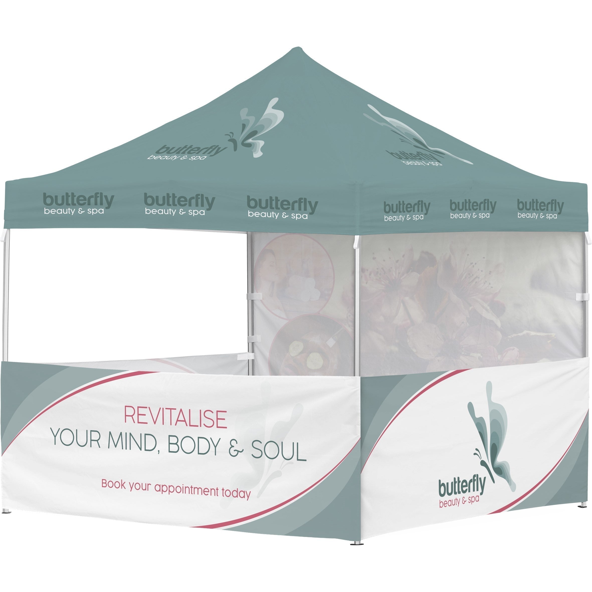 Ovation Sublimated Gazebo 3m X 3m - 3 Half-Wall Skins - 1 Full-Wall Skin-Canopies & Gazebos