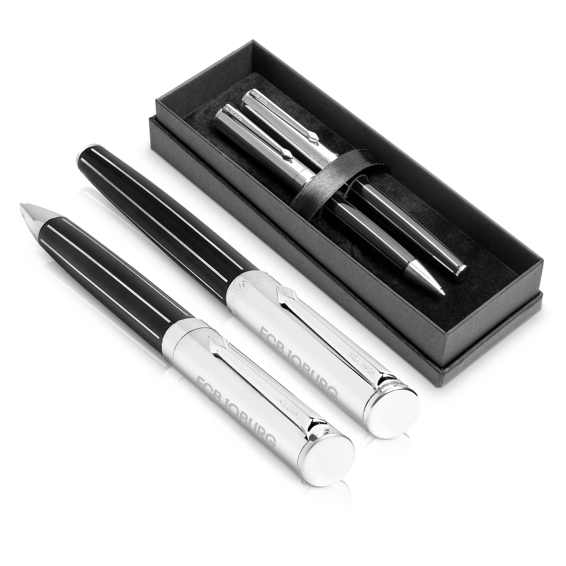 Pandora Ball Pen & Rollerball Set-Pens-Black-BL