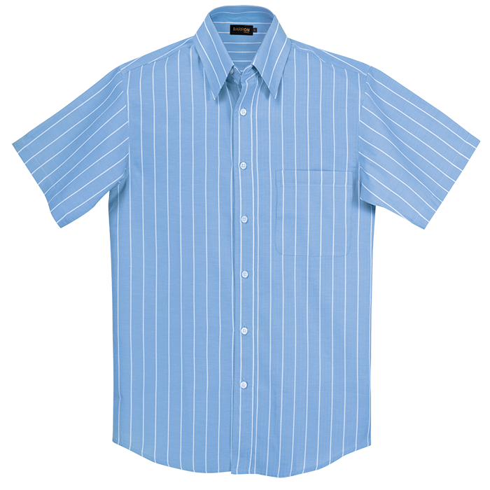 President Stripe Lounge Short Sleeve Sky Blue/White / SML / Last Buy - Shirts-Corporate