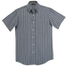 President Stripe Lounge Short Sleeve Charcoal/White / SML / Last Buy - Shirts-Corporate