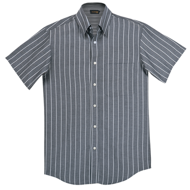 President Stripe Lounge Short Sleeve  Charcoal/White 