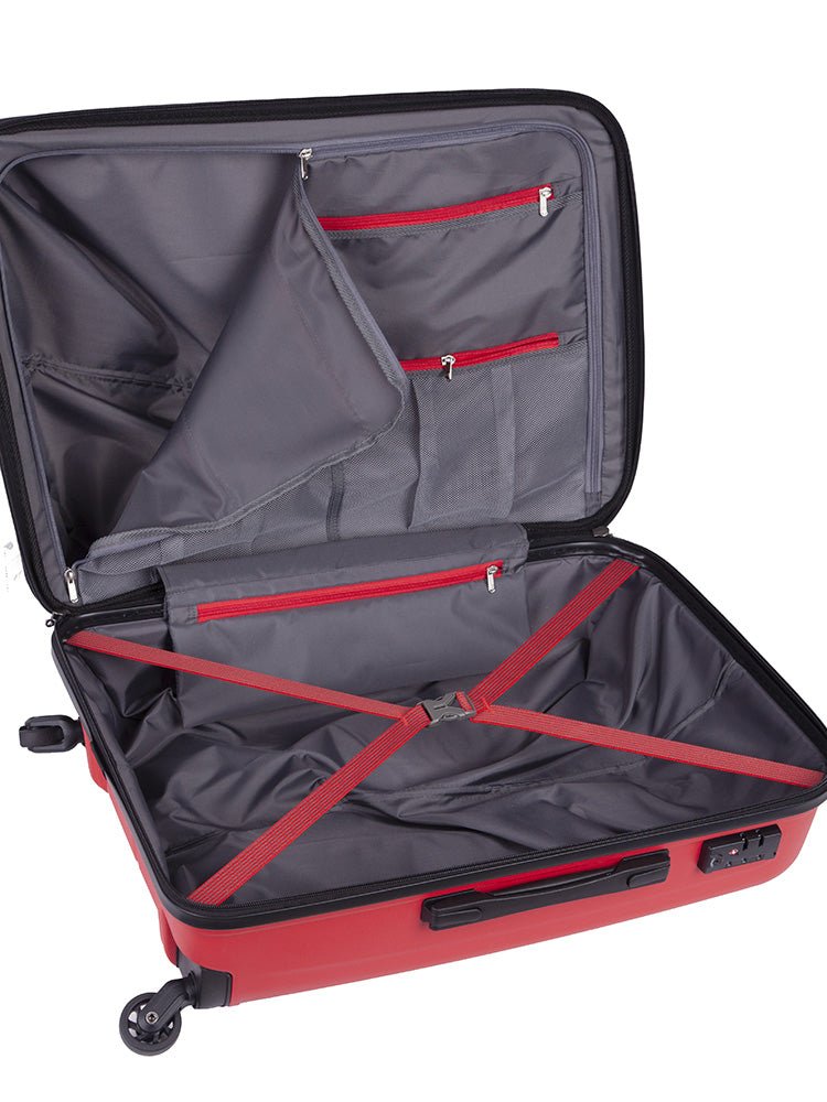 Qwest 674mm 4 Wheel Trolley Case | Red-Suitcases