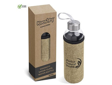 Kooshty Safari Glass Water Bottle - 500ml-Water Bottles-Black-BL