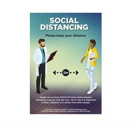 Saturn A2 Social Distance Poster - Set of 3-Turquoise-TQ