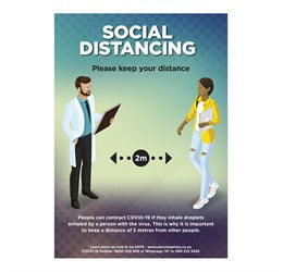 Saturn A1 Social Distance Poster - Set of 3-Turquoise-TQ