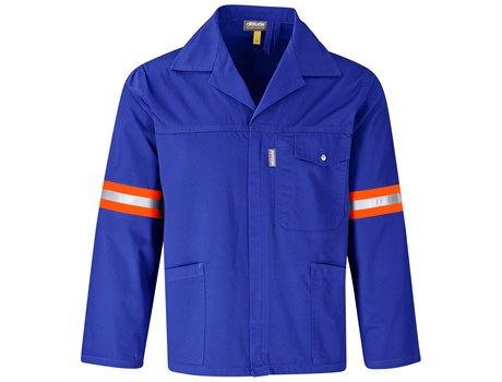 Site Premium Polycotton Jacket - Reflective Arms & Back - Orange Tape-