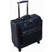 The Spinner Lea 4 Wheel Leather Computer Trolley Case | Black-