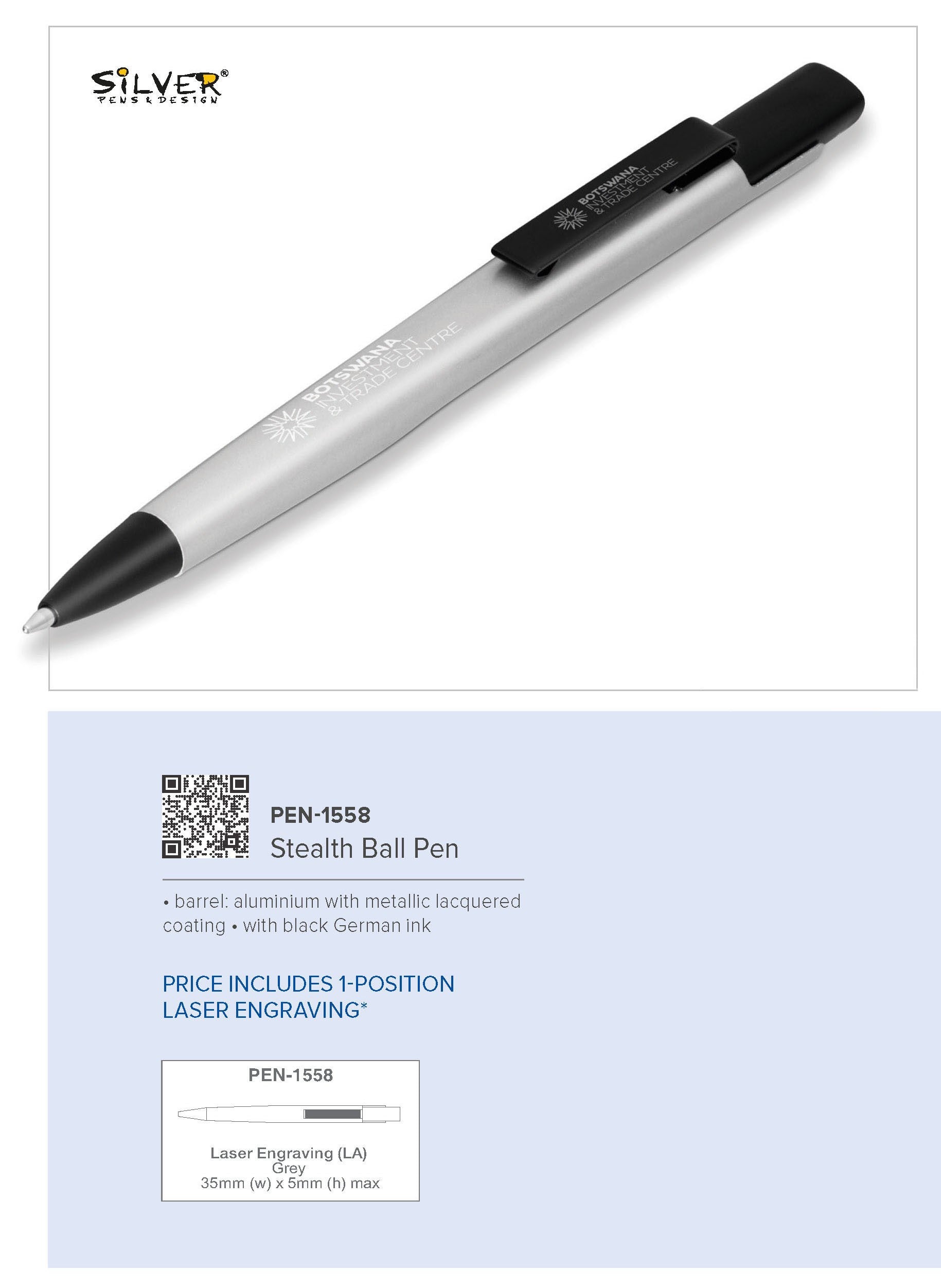 Stealth Ball Pen Silver / S