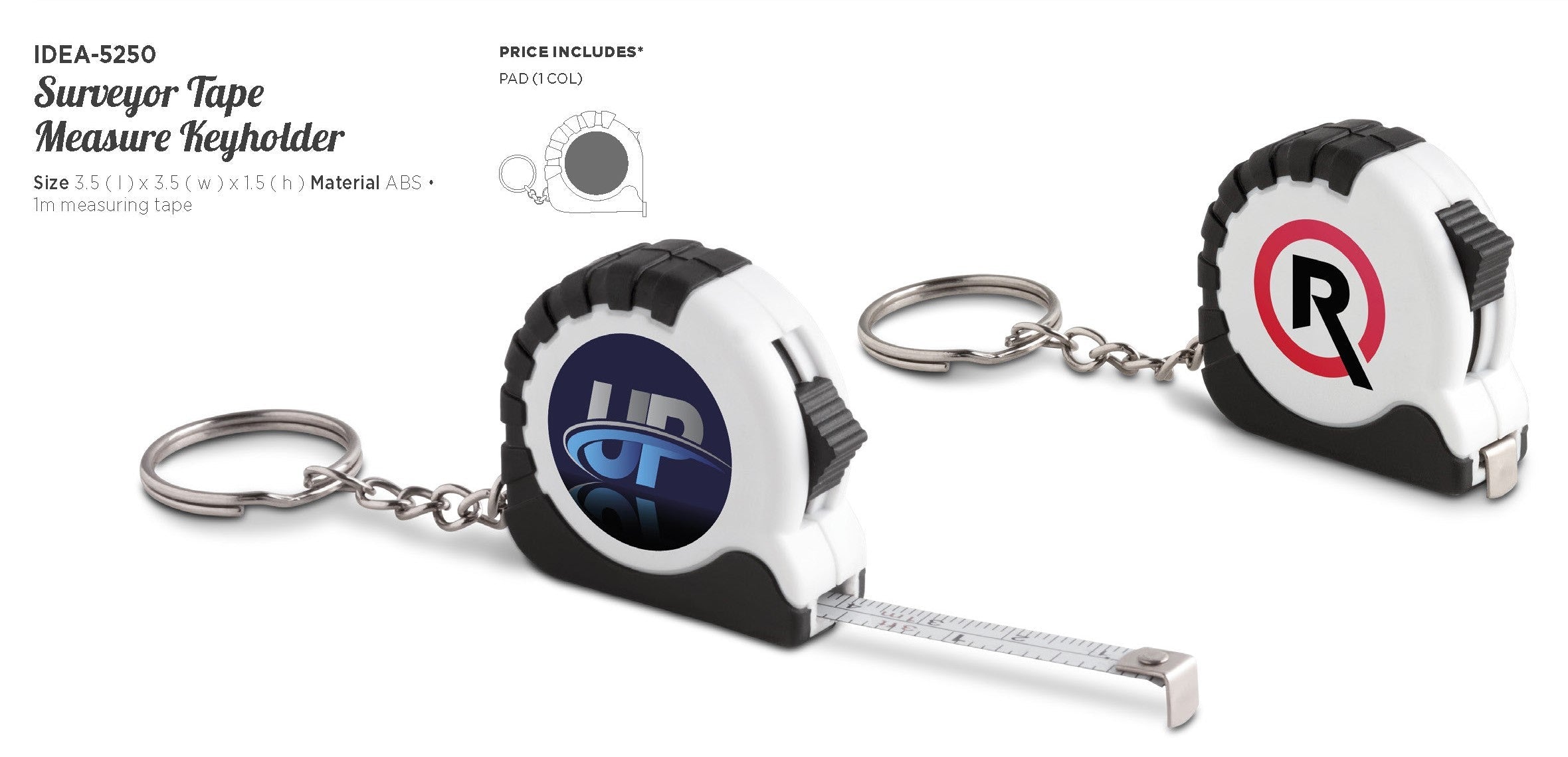 Surveyor Tape Measure Keyholder-Solid White-SW