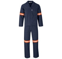 Technician 100% Cotton Conti Suit - Reflective Arms, Legs & Back - Orange Tape-