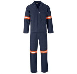 Technician 100% Cotton Conti Suit - Reflective Arms & Legs - Orange Tape-