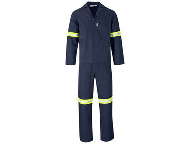 Technician 100% Cotton Conti Suit - Reflective Arms & Legs - Yellow Tape-