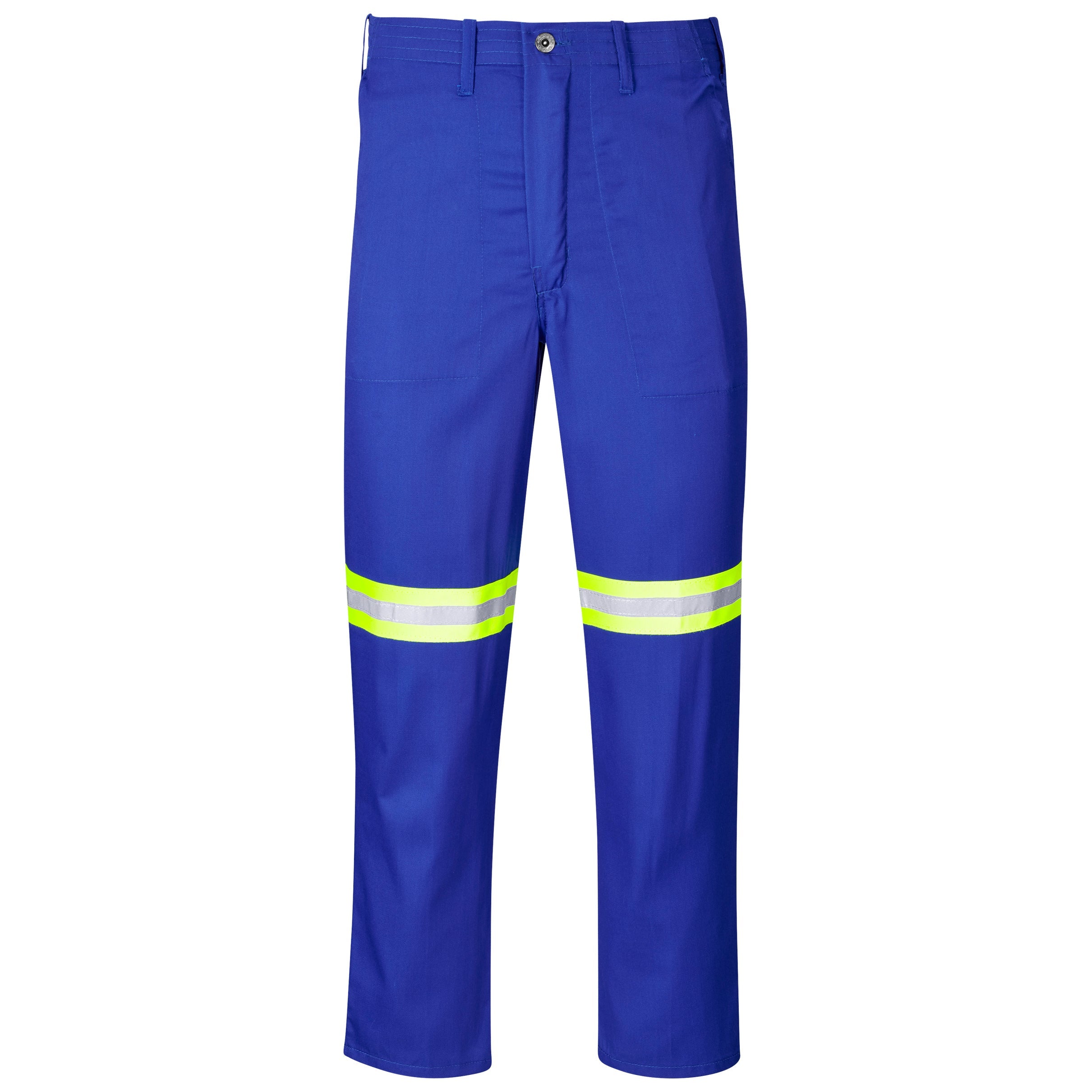 Trade Polycotton Pants - Reflective Legs - Yellow Tape-28-Royal Blue-RB