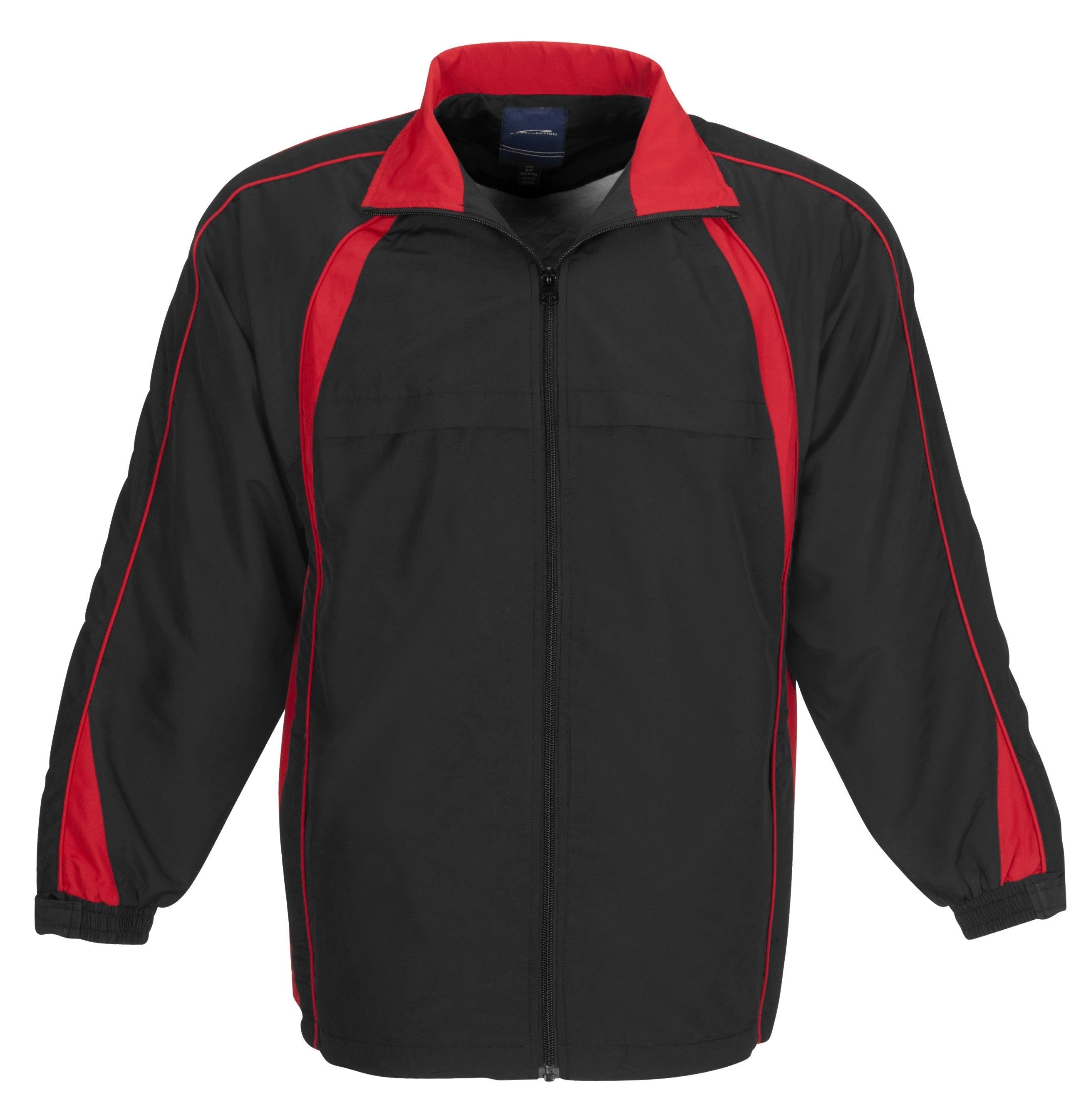 Unisex Splice Track Top - Black White Only-L-Black With Red-BLR