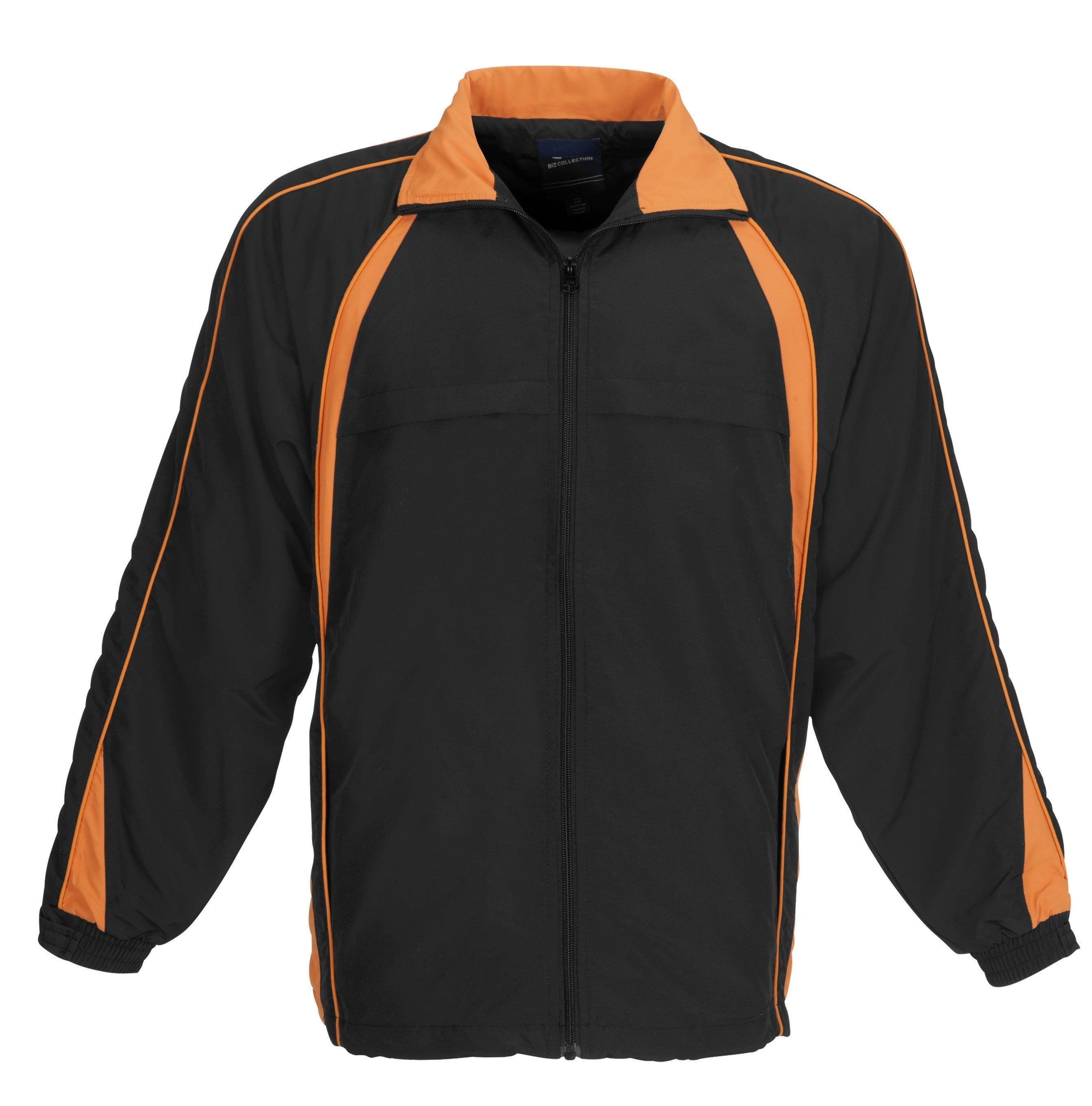 Unisex Splice Track Top - Black White Only-L-Black With Orange-BLO