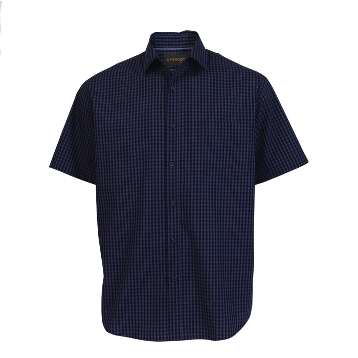 Unity Check Lounge Short Sleeve Navy / SML / Regular - Shirts-Corporate