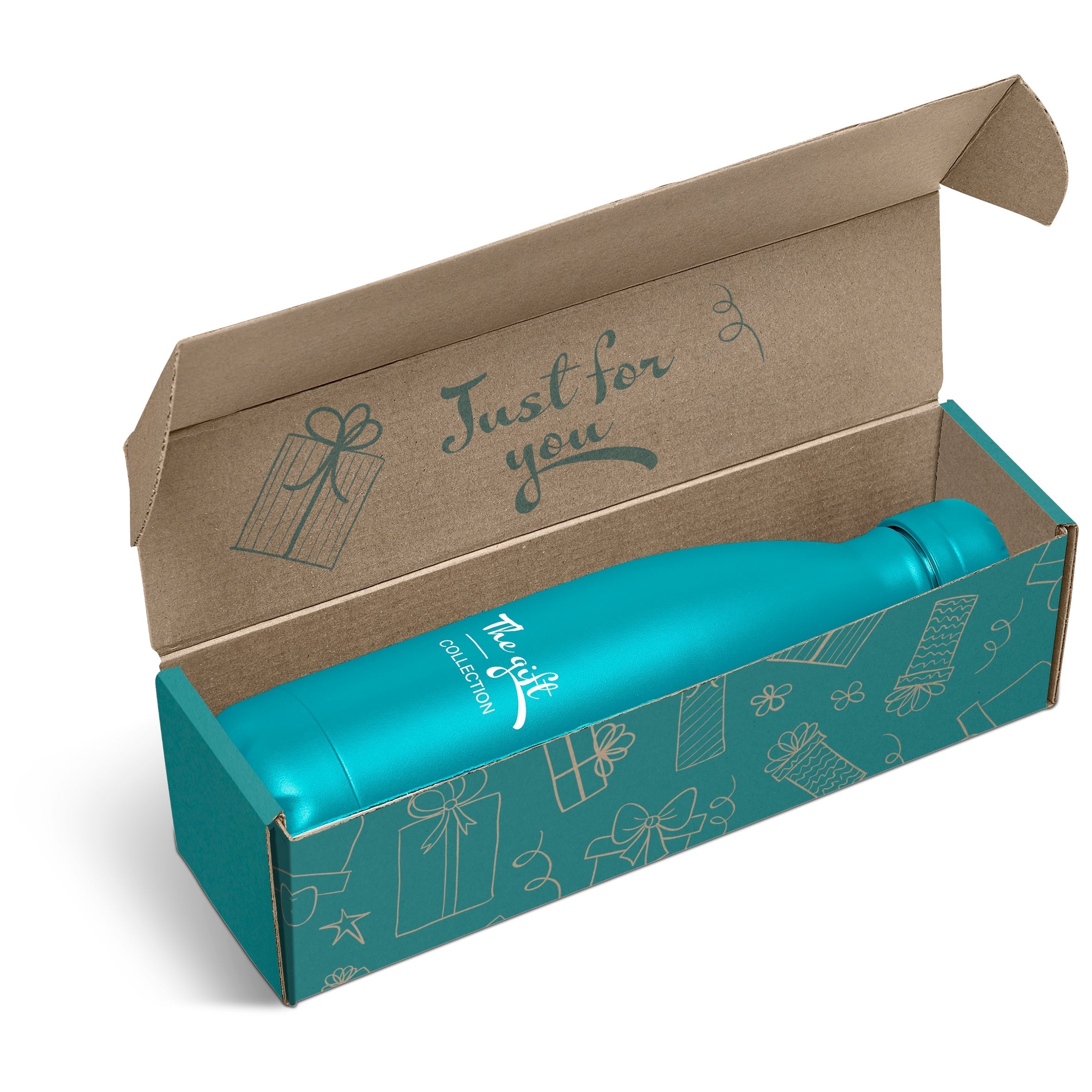 Wahoo Bottle in Bianca Custom Gift Box - Navy Only-Turquoise-TQ