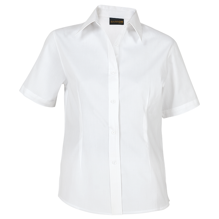 Ladies Brushed Cotton Twill Blouse Short Sleeve