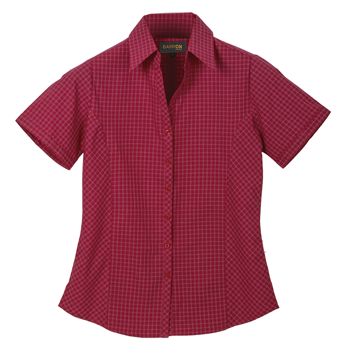 Ladies Pioneer Check Blouse Short Sleeve