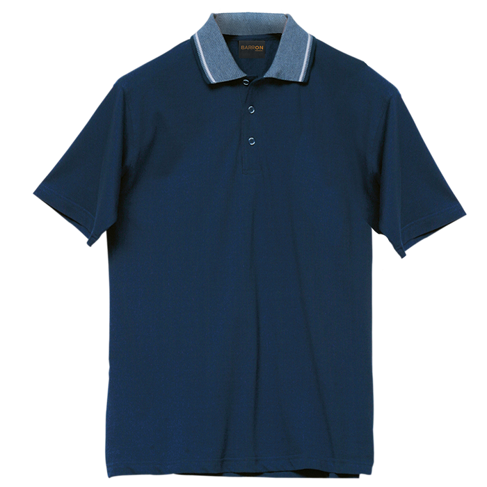 Mens Jacquard Collar Golf Shirt