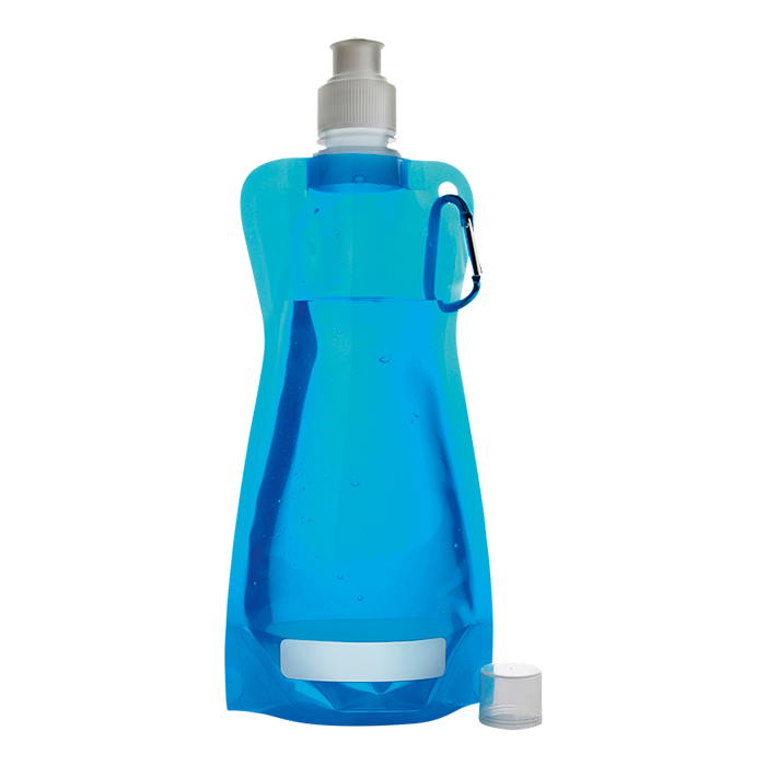 BW7567 - 420ml Foldable Water Bottle with Carabiner Clip Pale Blue / STD / Regular - Drinkware